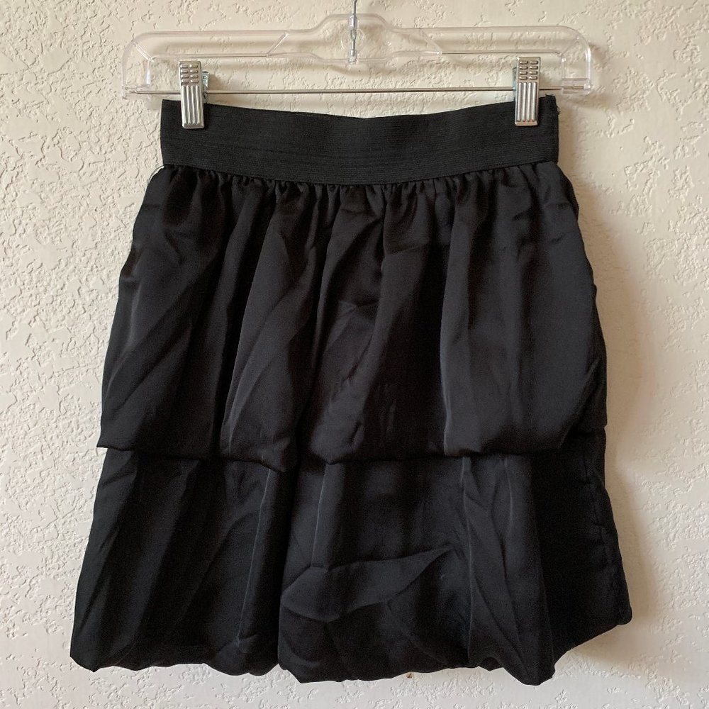 Black Satin Bubble Skirt